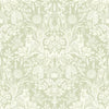W9015562H Stylish and timeless woodland damask featuring beautiful animals and foliage in sage green . Heavyweight wallpaper.