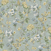 W1367702H Timeless and elegant floral bird trail in blue on heavyweight wallpaper.