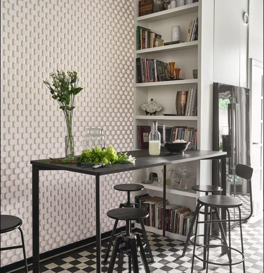 ND89309016cd Fabulous and trendy geometric pattern with subtle metallic detail. ***PLEASE NOTE: This wallpaper is a special order product and therefore delivery will take approx. 10 working days.