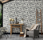 NT87959620cd Stunning tropical foliage and dainty flowers on designer paste the wall wallpaper. ***PLEASE NOTE: This wallpaper is a special order product and therefore delivery will take approx. 10 working days.