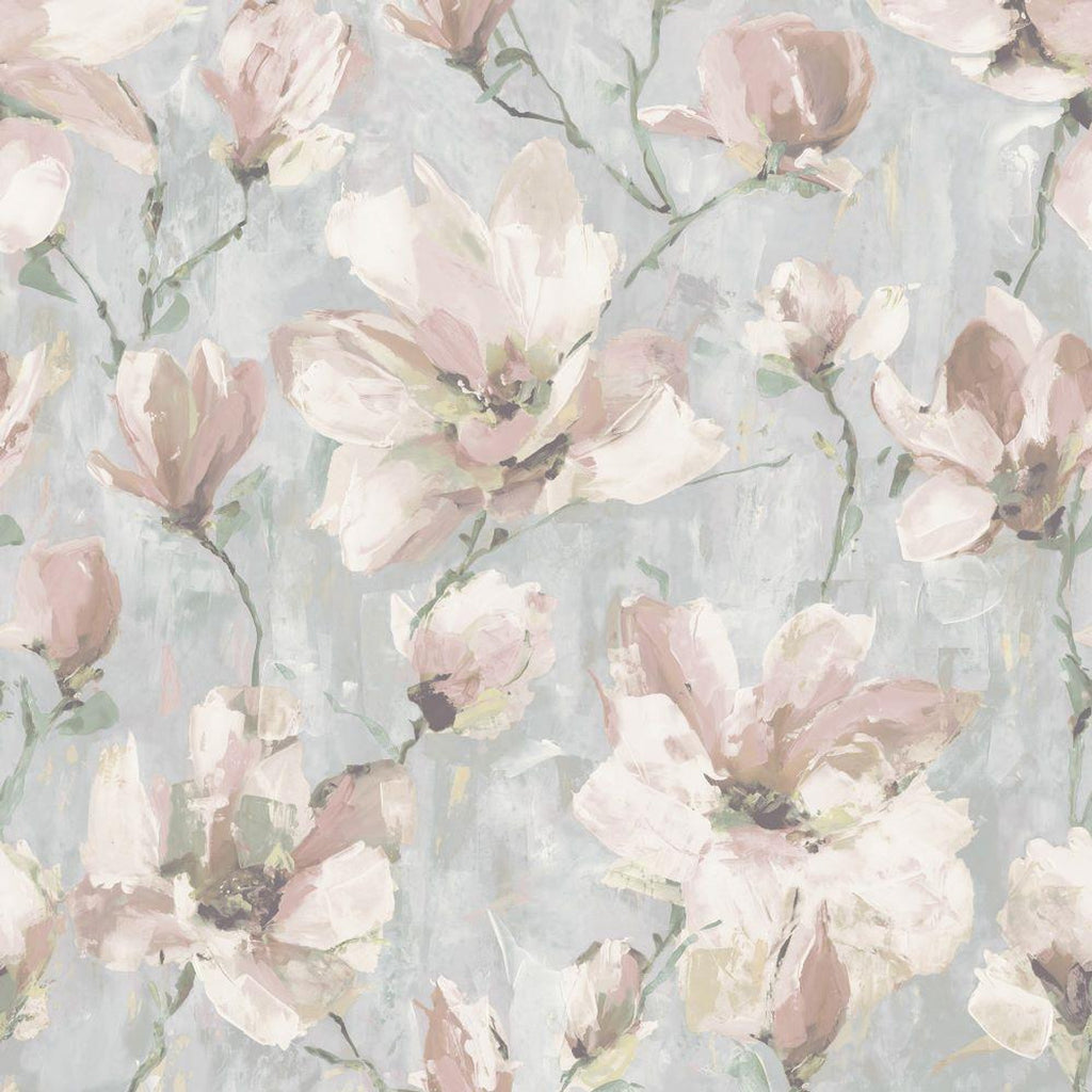n19877503g Fabulous 'painted effect' floral on a gorgeous textured paste the wall vinyl.