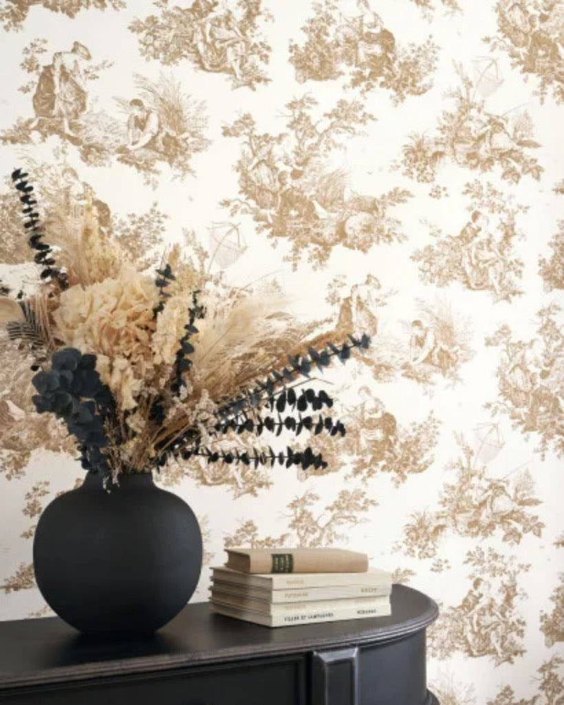 n87911318cd Beautiful vintage Toile de Jouy on designer paste the wall wallpaper. ***PLEASE NOTE: This wallpaper is a special order product and therefore delivery will take approx. 10 working days.