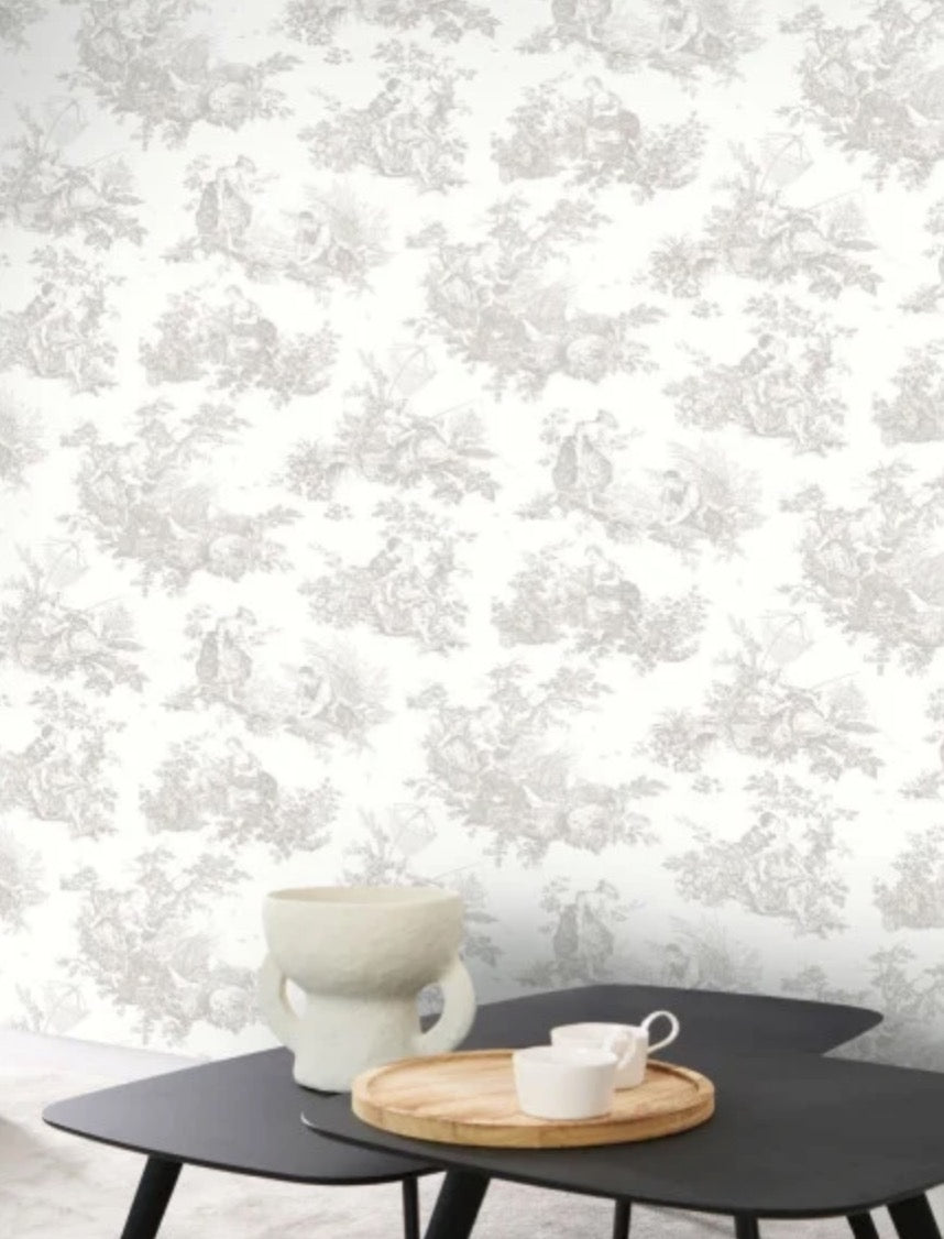 n87919103cd Beautiful vintage Toile de Jouy on designer paste the wall wallpaper. ***PLEASE NOTE: This wallpaper is a special order product and therefore delivery will take approx. 10 working days.