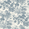 n9177705h Beautiful and delicate toile design in blue on a soft cream background. High quality paste the wall wallpaper.