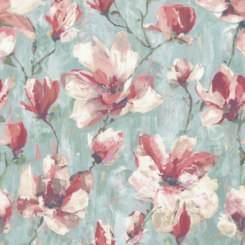 na7247701g Fabulous 'painted effect' floral on a gorgeous textured paste the wall vinyl.