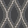 ba4444501g Fabulous geometric curve design in black and gold.