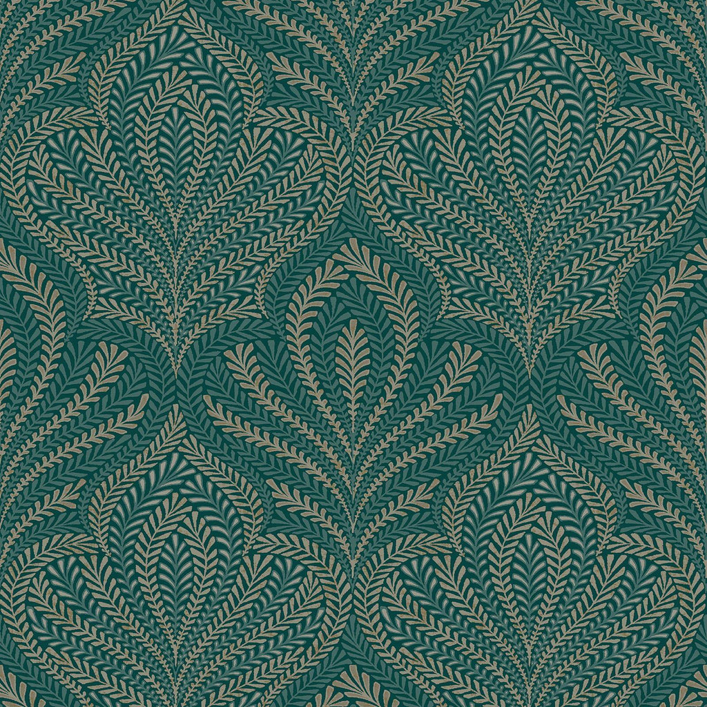 n18455603g Gorgeous modern damask in emerald green tones with metallic highlights. Beautiful textured high quality vinyl.
