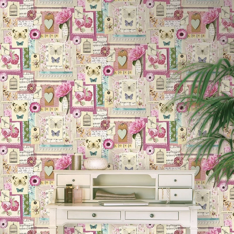 w12388401g Beautiful collage with gorgeous flowers and butterflies.