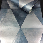 w15277503m Stylish modern triangle geometric with a metallic finish in blue