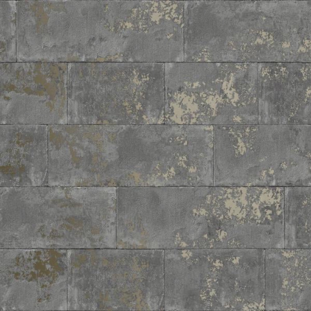 w24800685r Fabulous metallic brick effect wallpaper in gorgeous grey.