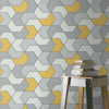 w27044341r Modern funky geometric design in grey and yellow