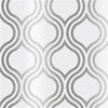 w27500840r Beautiful and modern geometric in silver on stunning metallized wallpaper.