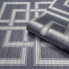 vh737780B. Gorgeous large scale geometric squares in navy and metallic silver. Supreme quality heavy weight vinyl.