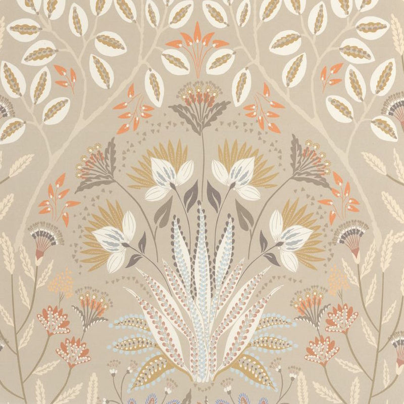 ND89291299cd Beautiful floral damask motif on beautiful designer paste the wall wallpaper.