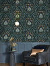 ND89296821cd Beautiful floral damask motif on fabulous designer paste the wall wallpaper.