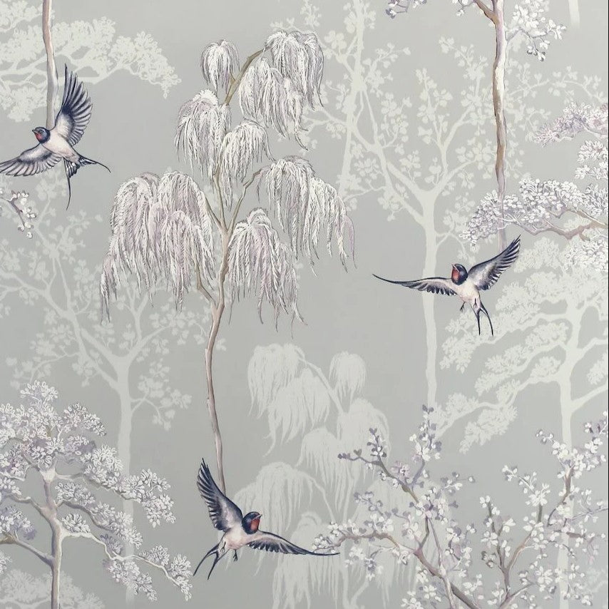 JOBLOT908105x2 Job Lot of 2 rolls. €10 per roll when you take all rolls. Were €25 per roll. *Online offer only. No returns available on special offer job lots. Fabulous grey Japanese garden wallpaper.