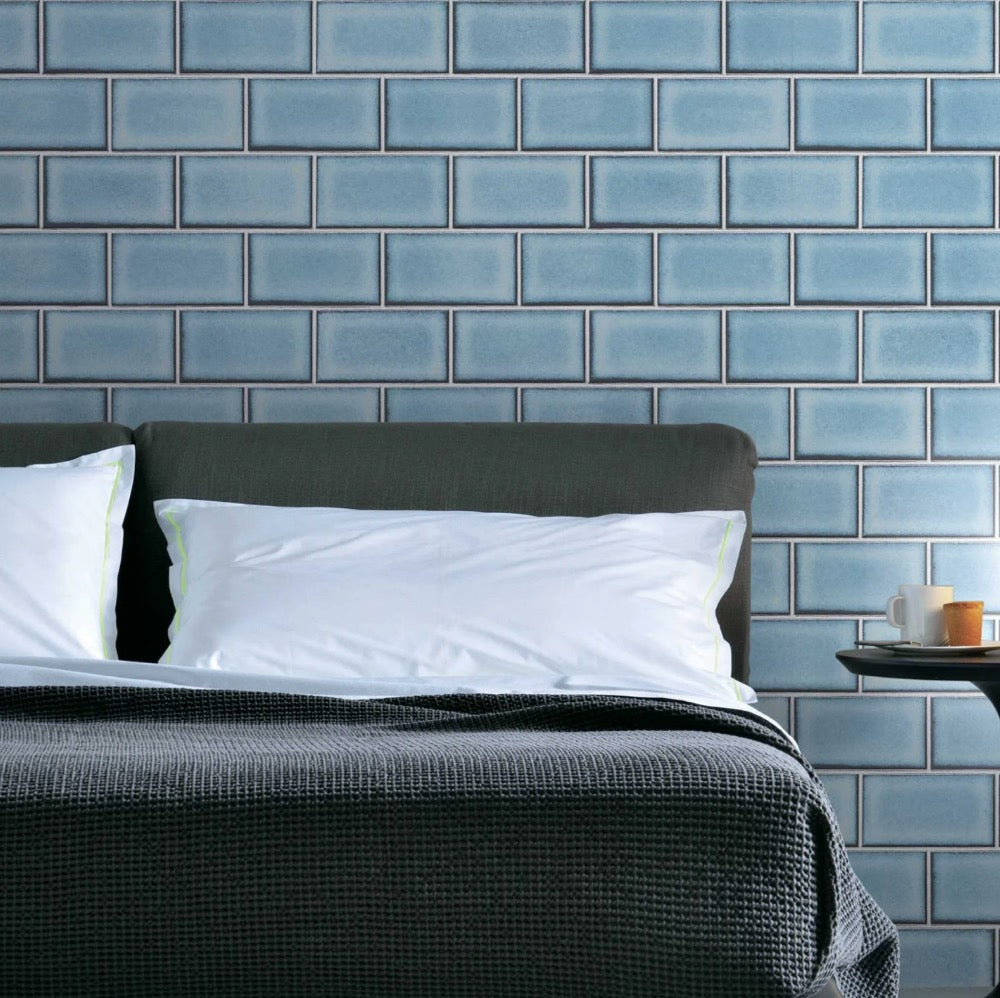 BA22077106d Fabulous and trendy tile on the roll effect vinyl. Fully washable and durable. Paste the wall vinyl.