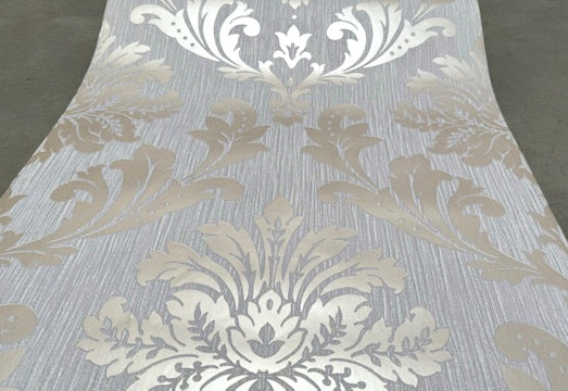 ba5300802g Beautiful damask pattern on a beautiful grey textured background.