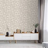 W402219D Beautiful marble ‘Greek Key’ in cream with glitter detail.