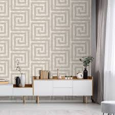 W402219D Beautiful marble ‘Greek Key’ in cream with glitter detail.