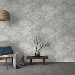 N3620082H Stunning textured marble in dove grey and silver. Paste the wall vinyl. Easy to hang and washable.