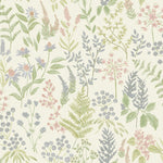 W1322661H Beautiful botanical floral motif in soft cream with soft pink. Heavyweight wallpaper.