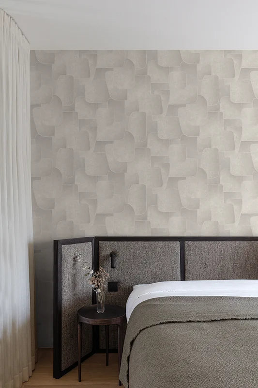 nmu310004g Fabulous and stylish abstract shapes in greige tones. High quality paste the wall vinyl.