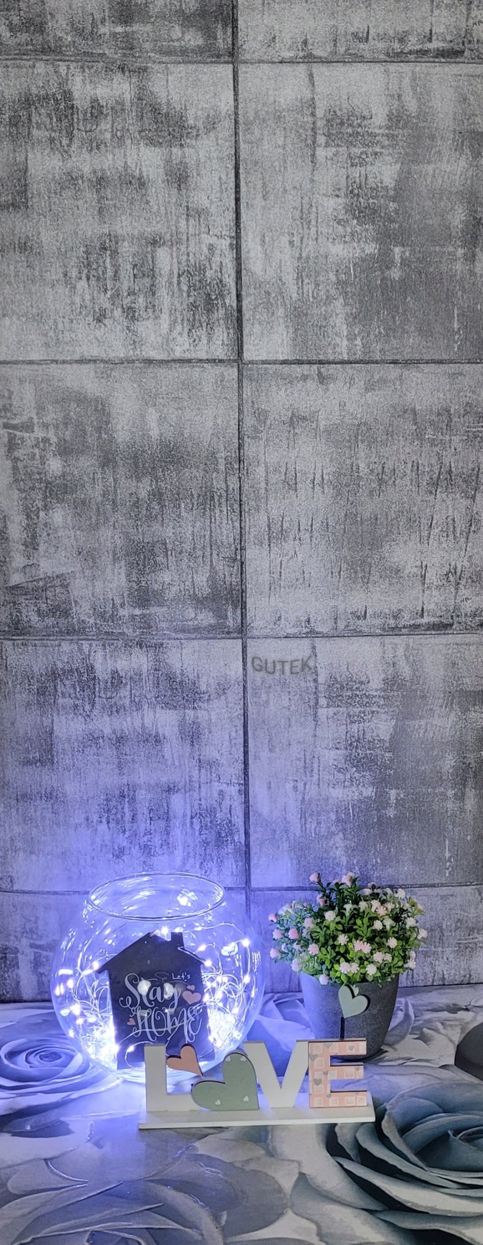 npp340002g Beautiful brushed slate panel tiles. Paste the wall.