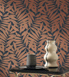 ND89318860cd This fabulous flowing leaf motif creates a subtle herringbone effect set against a deep background. Designer paste the wall wallpaper. ***PLEASE NOTE: This wallpaper is a special order product and therefore delivery will take approx. 10 working days.