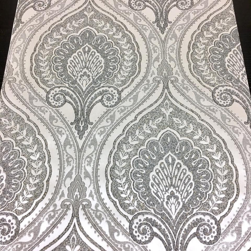 NJC3000095di Beautiful Moroccan inspired damask pattern with gorgeous 'granite effect' detail in green and gold tones. Paste the wall vinyl. Excellent quality and easy to hang.