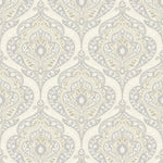 ba3666502g Beautiful classical damask pattern with subtle glitter detail.