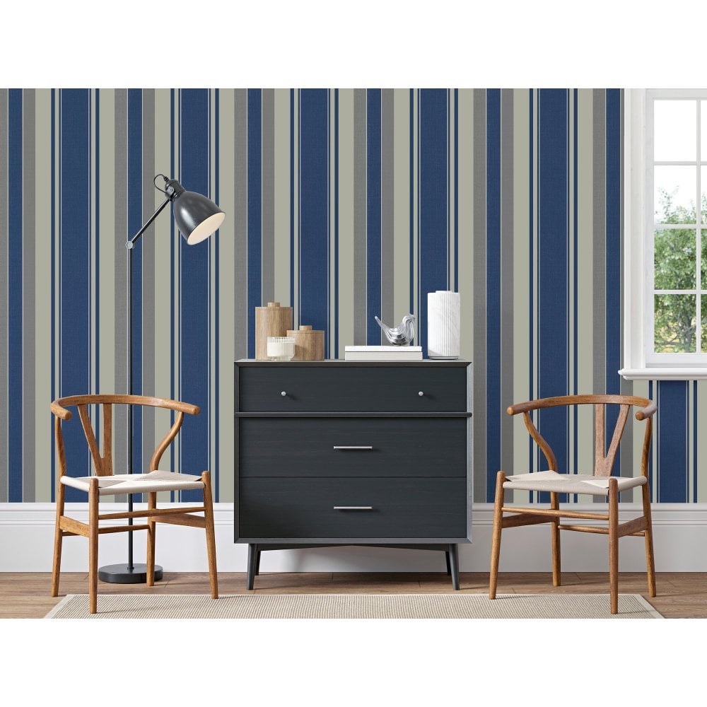 vh29077506a Beautiful navy stripe with soft metallic shimmer. Heavy weight and beautiful quality vinyl.