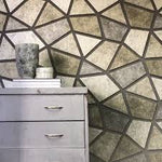nfd2500348f Fabulous 3D effect metallic triangles in pewter grey. Paste the wall designer wallpaper. * Limited stock available.