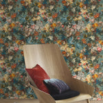 n60577655r Gorgeous "hand painted" feature floral on a trendy teal background.