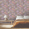 w28399661r Beautiful lilac background with gorgeous wild orchid flowers in pink and purple tones.