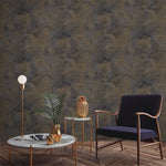 nv18666401d Stylish and modern galvanised concrete design in gold. Gorgeous textured paste the wall vinyl.