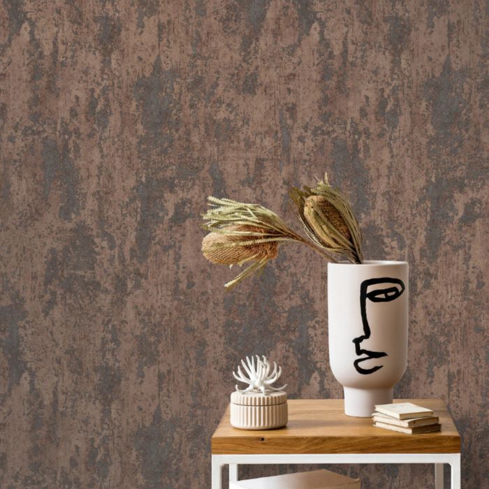 n102711311e Fabulous concrete effect design in gorgeous brown tones. Paste the wall viynl.