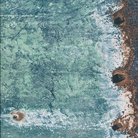 n13877220s Funky metallic sheets design in turquoise and rusty brown on paste the wall wallpaper. Available online and at our John F Kennedy Park store ONLY.