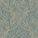 n18855401g Stunning and stylish distressed textured damask in teal and metallic gold. Paste the wall vinyl.