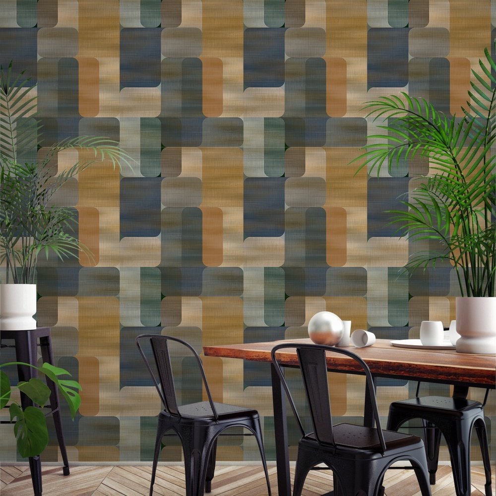 n19477201g Gorgeous multi colour abstract geometric on paste the wall vinyl.
