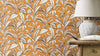 n46466764r Trendy botanical grey leaves on a gorgeous mustard background. Paste the wall.