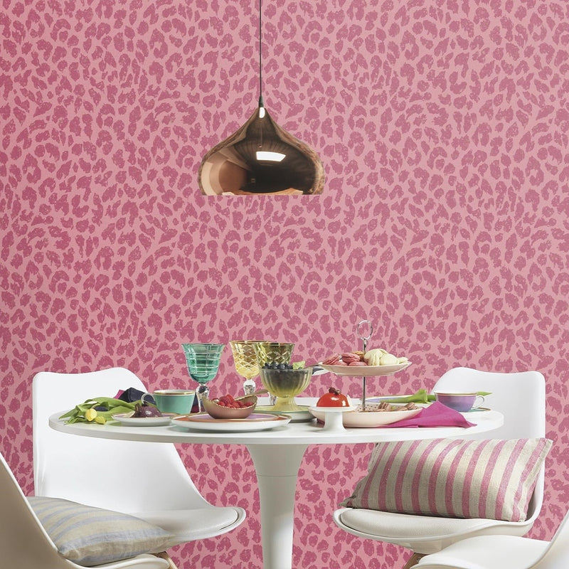 n46588020r Gorgeous pink leopard print on paste the wall vinyl.
