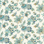 n46677737r Stunning jacobean floral trail in gorgeous blue and golden tones on a matt off-white background. Paste the wall vinyl.