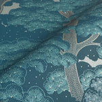 n47777238r Gorgeous botanical tree scene in gorgeous blue and green tones with subtle metallic highlights on paste the wall vinyl.