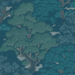 n47777238r Gorgeous botanical tree scene in gorgeous blue and green tones with subtle metallic highlights on paste the wall vinyl.