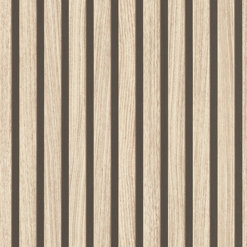 n49911315r Trendy wood slat effect in light oak. Easy to hang and paste the wall.