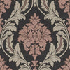 n54188656r Gorgeous glitter rose gold damask on a charcoal black background. Paste the wall vinyl.