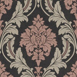 n54188656r Gorgeous glitter rose gold damask on a charcoal black background. Paste the wall vinyl.