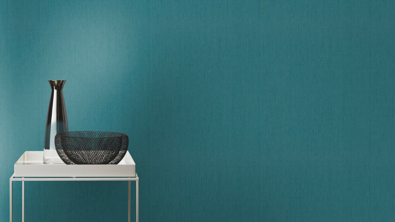 n74677167r Beautiful and luxurious textured linen effect in deep teal. Paste the wall vinyl.