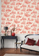 n87918201cd Beautiful vintage Toile de Jouy on designer paste the wall wallpaper. ***PLEASE NOTE: This wallpaper is a special order product and therefore delivery will take approx. 10 working days.
